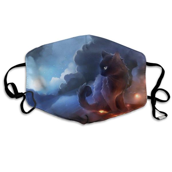 

face cloths anti-dust mouth cover cool fighting cat washable and reusable cloth warm windproof for women men boys girls kids