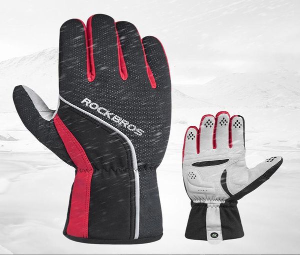 

rockbros термоциклирования перчатки перчатки ветрозащитный лыжный велосипед mtb дорога pad теплый мотоспорта варежки черный jllkgv outer007, Black
