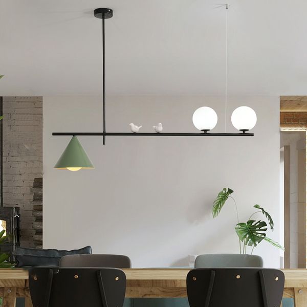 

nordic glass ball chandelier led hanging lamps modern creative bird dinning room kitchen home decor luminaire lighting fixture