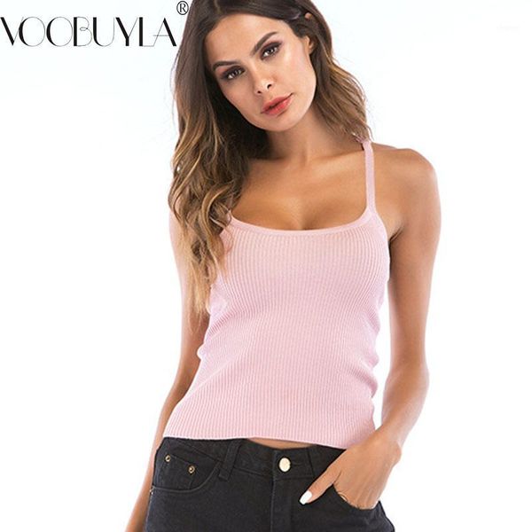 

voobuyla pink solid cami casual snitted camisole women lace straps summer 2018 fashion holiday slim camisole mujer1, White