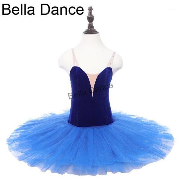 

velvet bodice royal blue performance tutus girls women pancake pre-professional stage show costumes dress ppl18041, Black;red