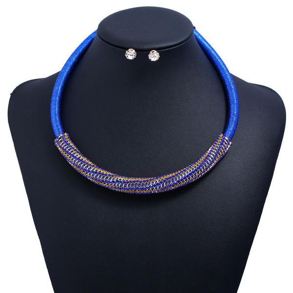 

chokers 6 colors crystal choker necklace big maxi statement boho bohemian chunky fashion jewelry handmade accessories, Golden;silver