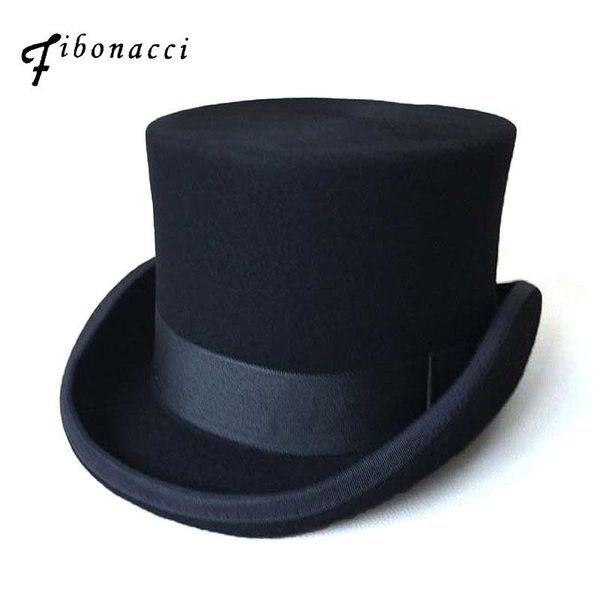 

fibonacci hats steampunk victorian formal hat black wool felt hat vintage magician fedoras mad hatter president bowler cap, Blue;gray