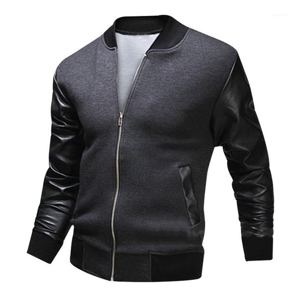 

men's jackets 2021 baseball uniform jacket fight skin warm washed leather clothing casual men coat1, Black;brown