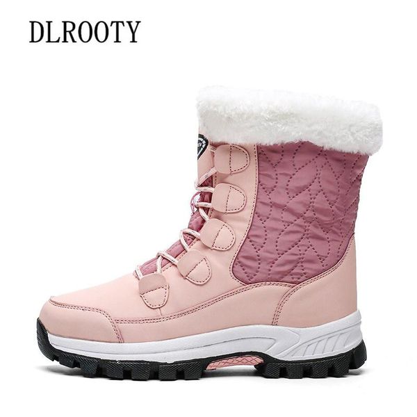 

women snow boots ankle winter warm short plush outdoor waterproof female casual shoes woman flat fashion platform non-slip, Black