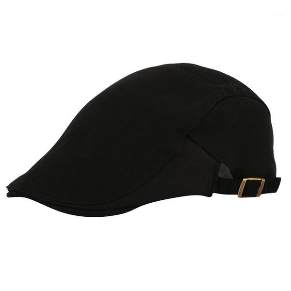 

mens hat solid cotton cap golf driving summer sun flat newsboy caps spinner caps black1, Blue;gray