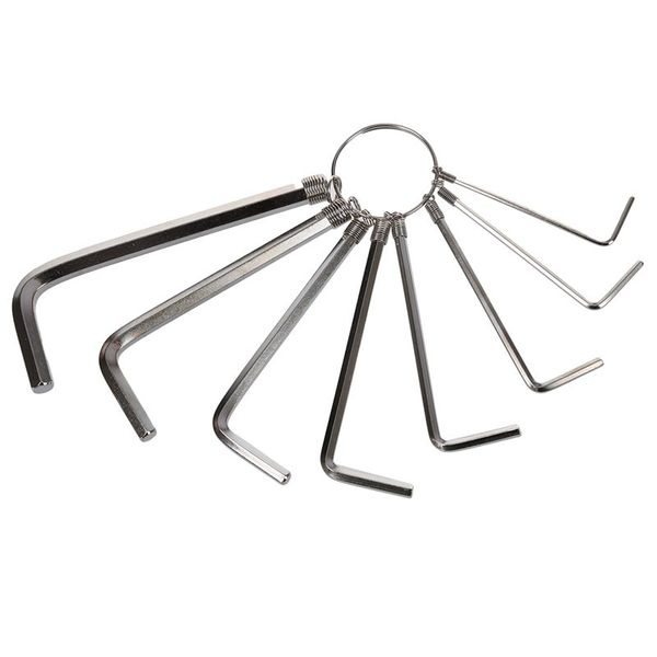 

1.5mm to 6mm metric l design hex key wrench tool keyring 8 in 1