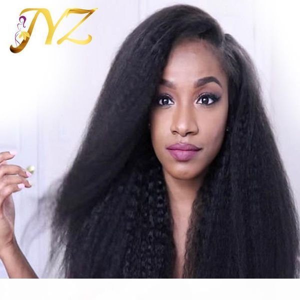 

full lace wigs for black women kinky straight lace front wigs with baby hair virgin human hair wigs kinky straight pre-plucked hairline, Black;brown