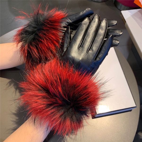 

high-grade designer gloves with box leather plus velvet women' gloves outdoor cycling drive keep warm five fingers hipster gloves, Blue;gray