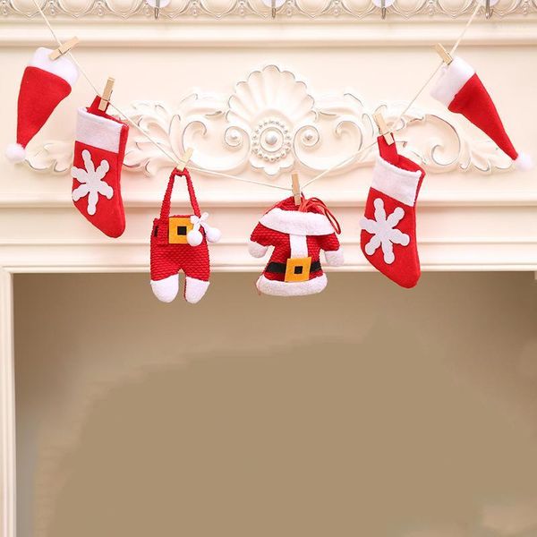 

christmas decorations socks hats clothes garland bunting banner year fireplace party po prop booth hanging pennant flags 41