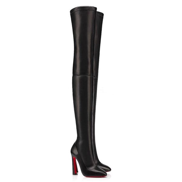 

зима женщины boots pass колено black обувь из натуральной кожи, luxurys red bottom tall пинетки eleonoralta длинные загрузки партии платья в