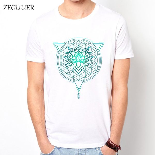 

цветок лотоса из жизни mandala в геометрическом треугольнике смешных streetwear мужчина harajuku модельеров boyfriend толстовка футболка тол