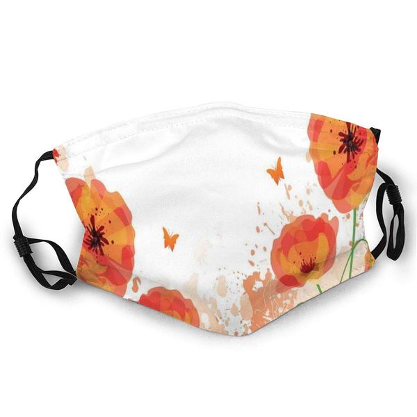 

fashion comfortable windproof mask,digital watercolors design of poppy authentic classic botany bouquet patterns print,printed facial decora