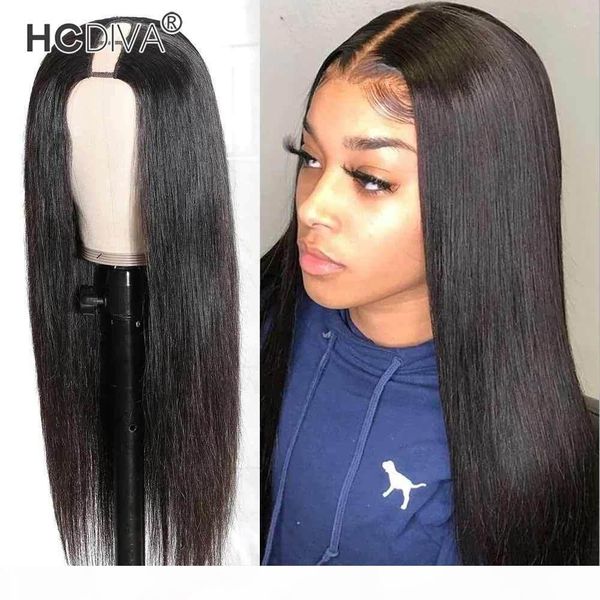 

u part lace wigs brazilian kinky straight body curly human hair wigs glueless middle u shape can be permed & dye, Black;brown