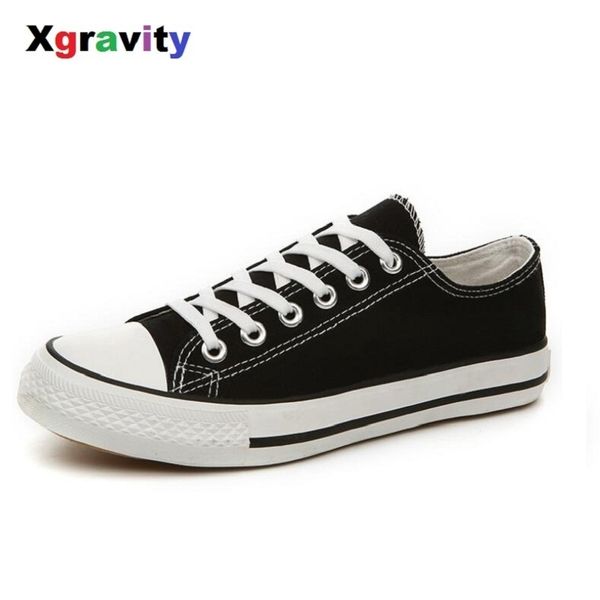 

xgravity fashion women vulcanized shoes sneakers ladies lace-up casual shoes breathable walking canvas shoes graffiti flats c278 y200108, Black