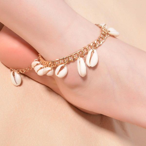 

сельская цепь для ног сексуальная beach shell charm bracle bracte мода закрывающая золотая цепочка браслета ювелирные изделия для женщин лет, Red;blue