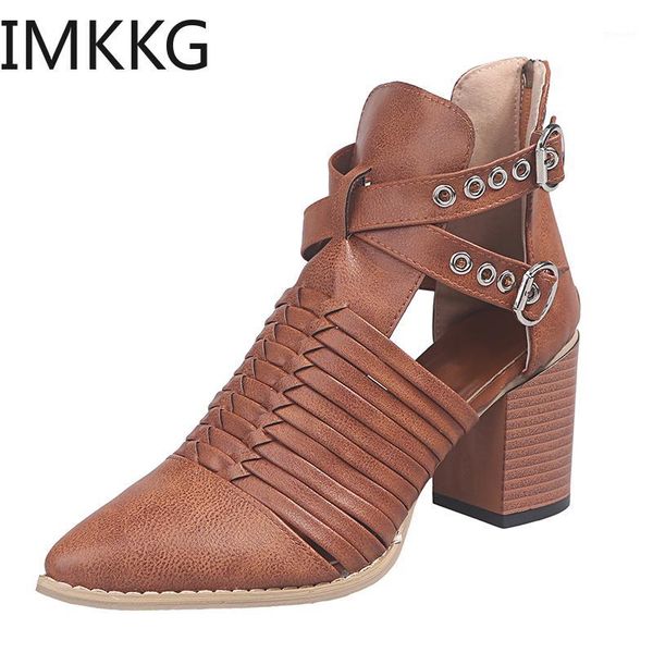 

boots women ankle pointed toe pu shoes woman booties high heels size 35-43 botas mujer femme1, Black