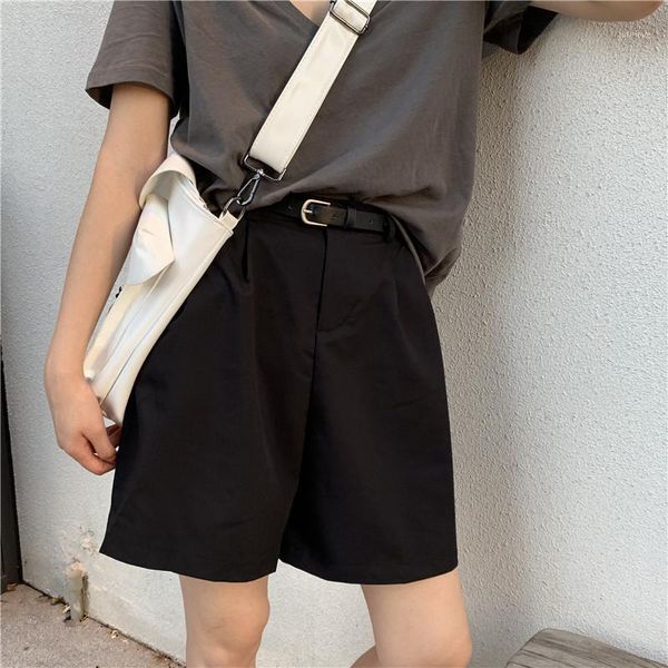 

new women high waist shorts wide leg solid shorts casual female loose stylish streetwear ladies1, White;black