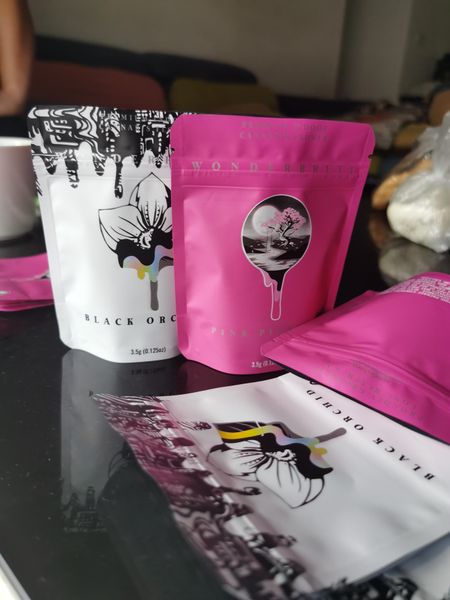 

edibles черных мешков горячего восковой герметизируемый 3.5g orchid тепло мешок упаковка майларовой продажа розничной zipper упаковка wonder