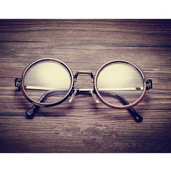 

retro round women's eyeglass frame clear lens myopia eyeglasses frames men transparent optical prescription eye glasses oculos1, White;black