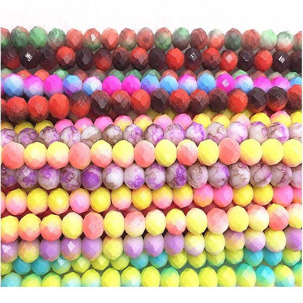 

50pcs/lot 6x4/8x6mm rondelle austria faceted crystal glass beads loose spacer beads for jewelry making diy brac qylezc