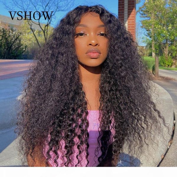 

vshow 13*4 water wave lace front human hair wigs for black women brazilian remy hair pre plucked with baby hair