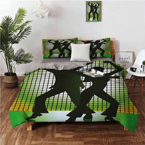 

силуэт иллюстрации пары танцы в дискотеке влюбленные 3-х частей набор