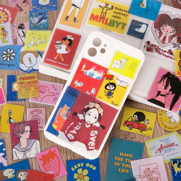 

40 pcs/lot kawaii stickers aesthetic decorative for notebooks in phone scrapbooking material diary album stationery sticker