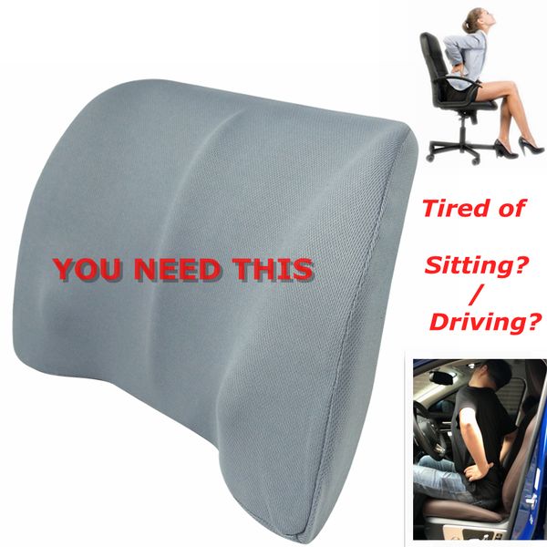 

car back support lumbar pillow for seat support waist cushion memory foam cotton mesh office chair in auto travel massagers home