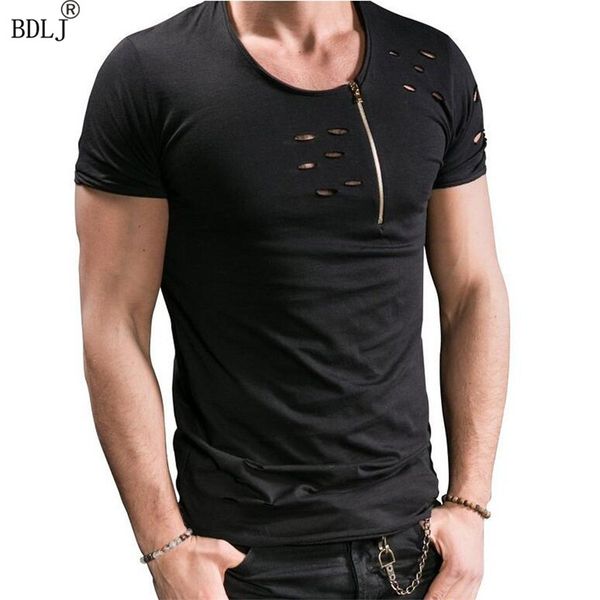 

round neck men's europe and the united states short sleeve t-shirt zipper hole men t shirt kg-314, White;black