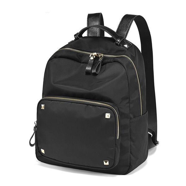 

backpack style design brand waterproof nylon women solid color fashion school bag backpacks for teenagers