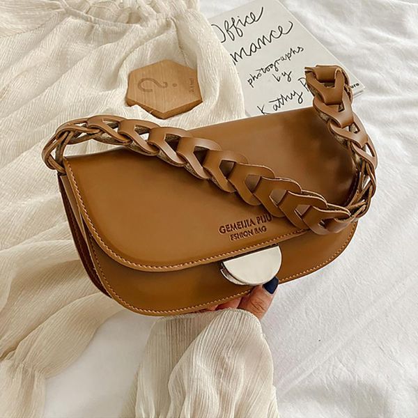 

women hand bags woven strap tote handbags vintage baguette underarm bags winter retro crossbody shoulder bag female small purse
