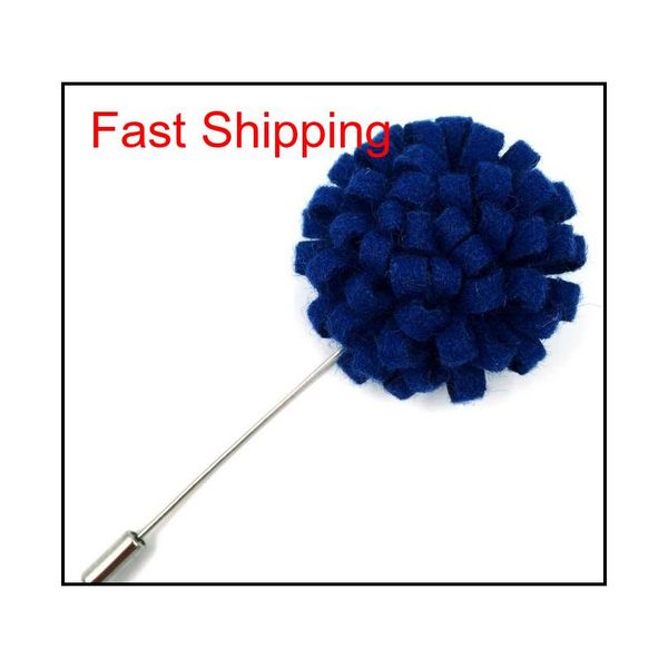 

wool felt lapel flowers handmade boutonniere stick pin wedding fashion qylvsc bdehome, Silver
