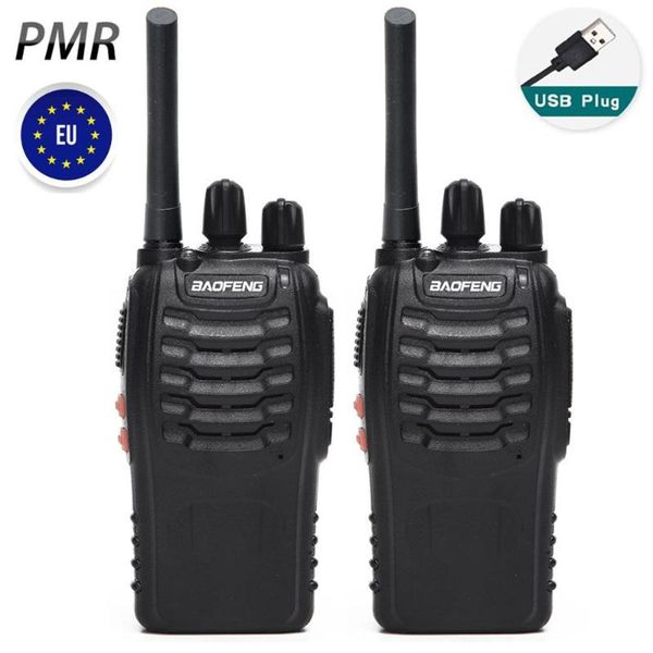 

2pcs baofeng bf-88e pmr 446mhz 0.5w uhf 16ch protable walkie talkie with usb charger handheld ham two-way radio bf-888s bf888s