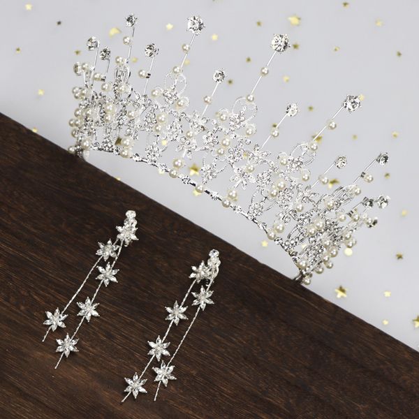 

tfairy bridal headdress 2020 new princess super crown hair wedding dress accessories, Silver