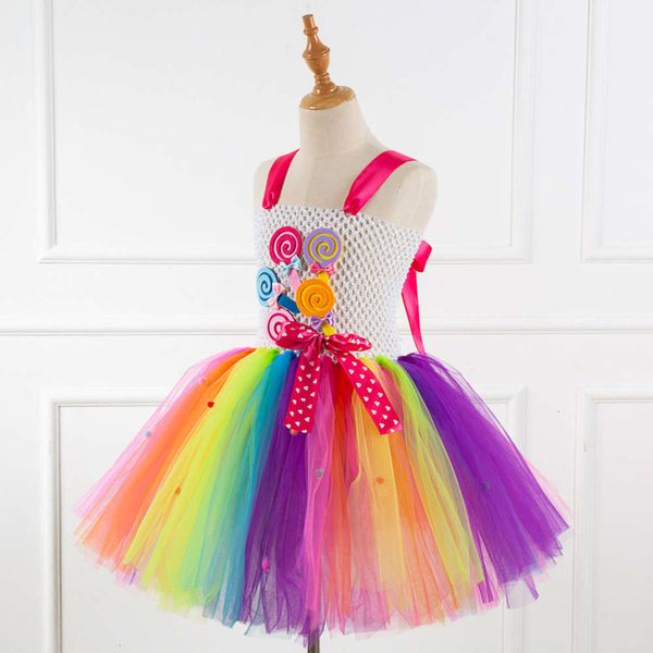 

children's rainbow handmade new drs lollipop cartoon girl candy princs skirt0i4r, Red;yellow