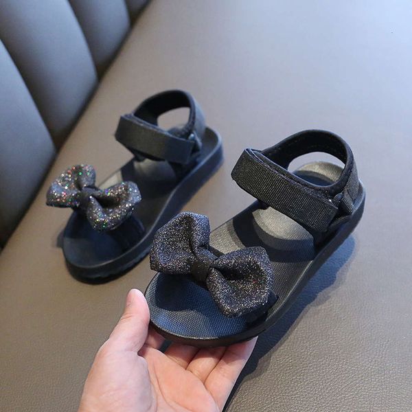 

girls' sandals 2020 new summer baby soft bottom bow princs children's sho, Black;red