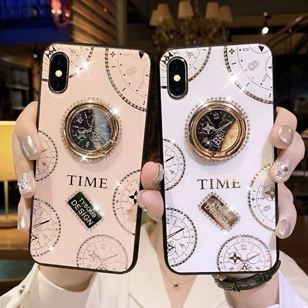 

sewqsuitable for 11xr mobile phone vip xr luxury ip7p8p water drill with finger ring anti falling clock casevtrvgt