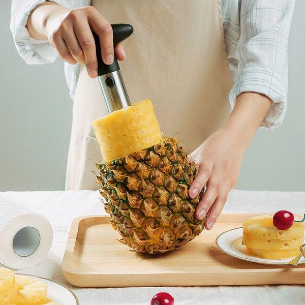

easy kitchen tool stainless steel pineapple fruit corer slicer cutter peeler new m6cb