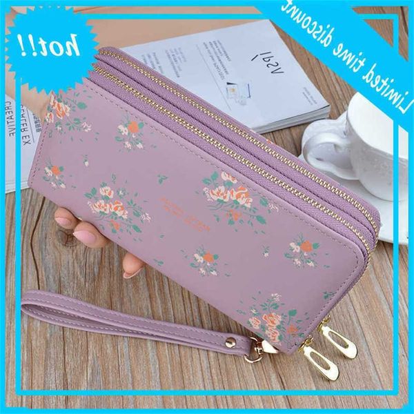 

luxury designer rits women portfolios large capacity long clutch double wallet soft empty prints change mobile bag