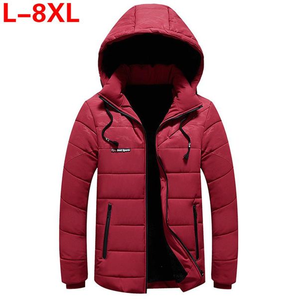 

men's jackets men winter jacket 6xl 7xl 8xl thick warm parka fleece fur hooded coat windbreaker male, Black;brown