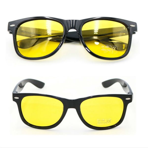 

night-vision lenses square yellow glasses men women windproof driving goggle