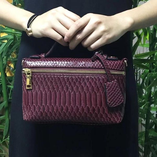 

fashion new 2020 python leather handbags shoulder bag snake pattern clutch chain strap cross body bag