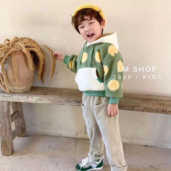 

new children's 2020 hooded winter boutique sweater cashmere pocket hoodi for boys and girls k63i, Black