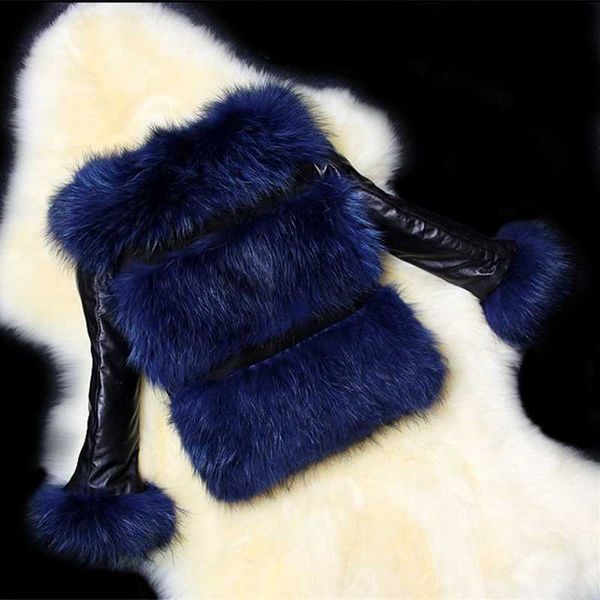 

new winter women fur coats thicken faux leather fur female slim coat fur lining leather jacket aviator jacket plus size casual 201016, Black