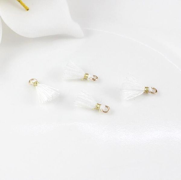 

100pcs 1cm cotton thread mini metal hanging ring tassel trim pendant diy craft arts jewelry earrings decor materials fringe trim h jllwmp