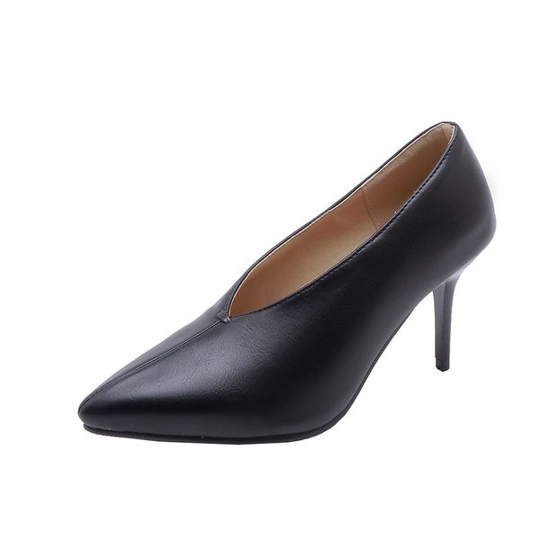 

dress shoes early spring tide 2021 fashion high heel with shallow super small size 30-4800 head take single woman, Black