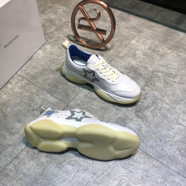 

2020 scarpe da uomo firmate white leather was decorated with stars classical triple s luxury brands platform sneakers, Black