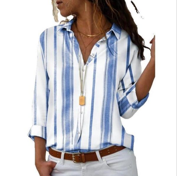 

spring and summer 2021 european and american temperament casual cardigan lapel loose blouse, White