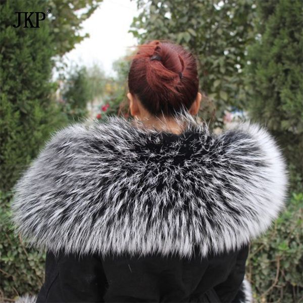 

80cm women 100% natural raccoon real scarf winter warm shawl fur collar scarves oversized neck cap y201007, Blue;gray
